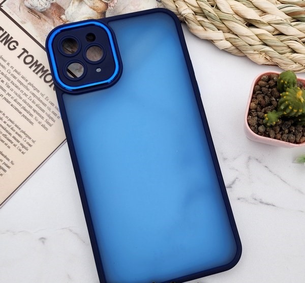 قاب گوشی iPhone 11 Pro Max آیفون پشت مات دور سیلیکونی سرمه ای زیبا