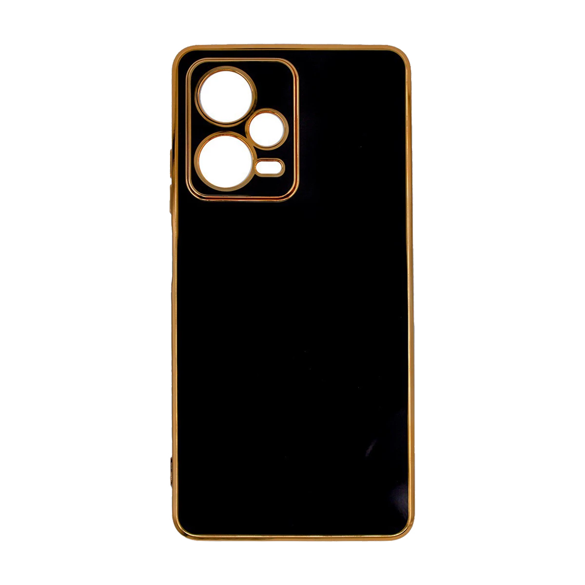 قاب گوشی Poco X5 / Redmi Note 12 5G شیائومی ژله ای مای کیس دور طلایی دار مشکی شفاف