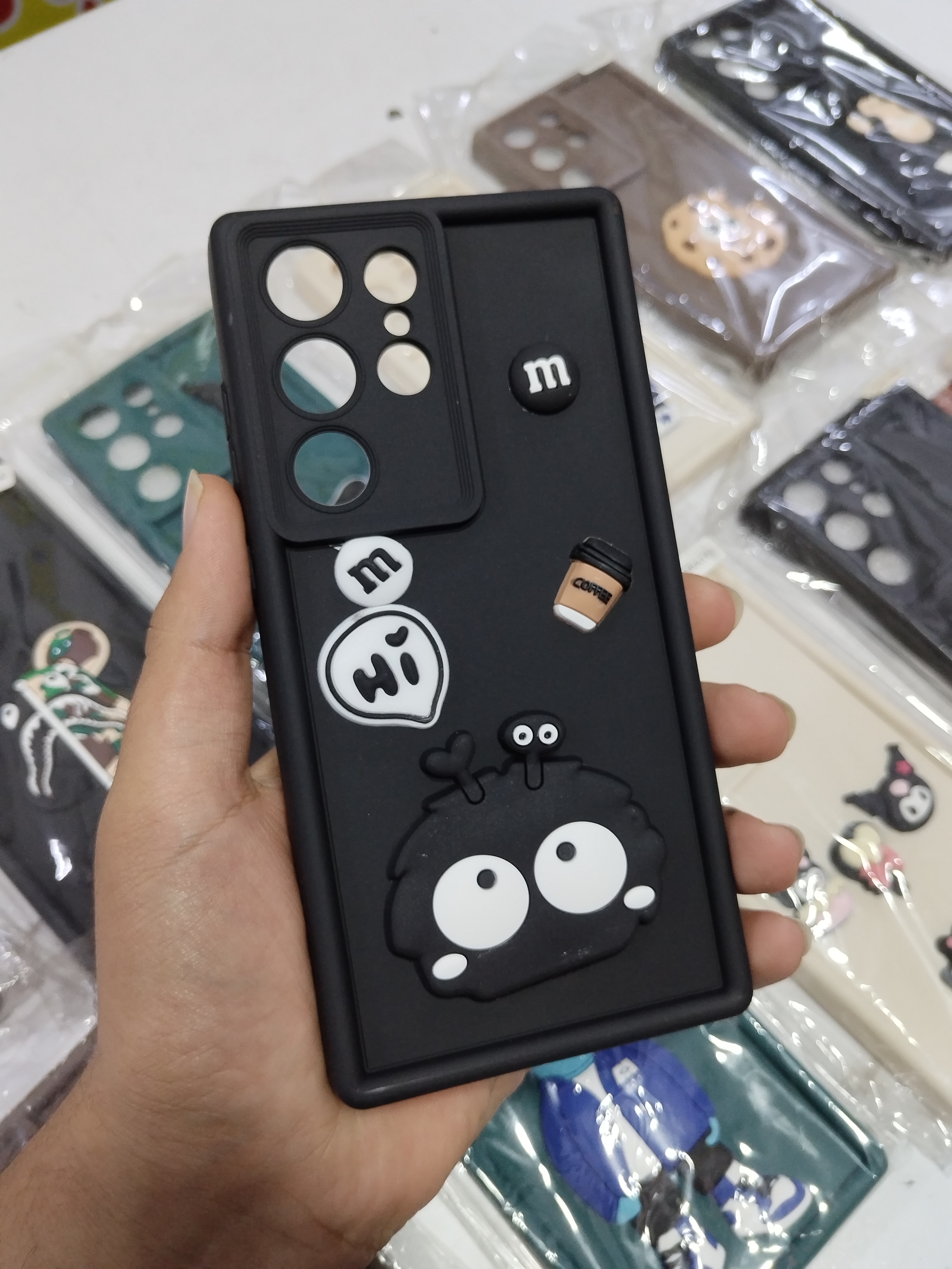 قاب گوشی Galaxy S23 Ultra سامسونگ طرح سیلیکونی Solid عروسکی فانتزی برجسته سه بعدی محافظ لنزدار
