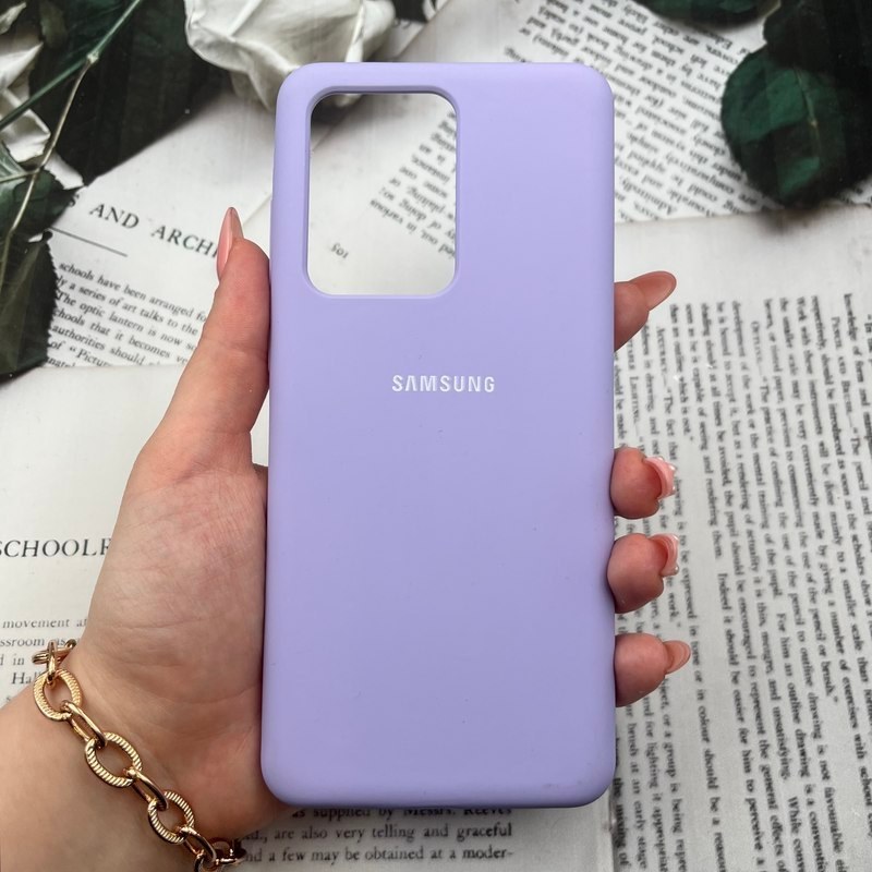 قاب گوشی Galaxy S20 Ultra سامسونگ سیلیکونی پاک کنی اورجینال داخل پارچه ای یاسی