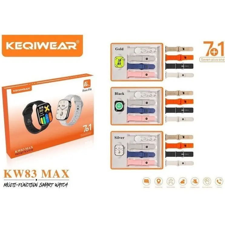 ساعت هوشمند KEQIWEAR مدل KW83 MAX با ۷ بند متنوع