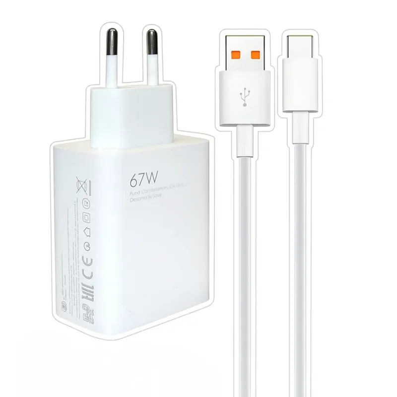 شارژر شیائومی Xiaomi 67W با کابل اصل توربو و ثانیه شمار