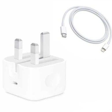 آداپتور 20 وات اصل آیفون+کابل لایتنینگ+تبدیل 3به2 چراغدار