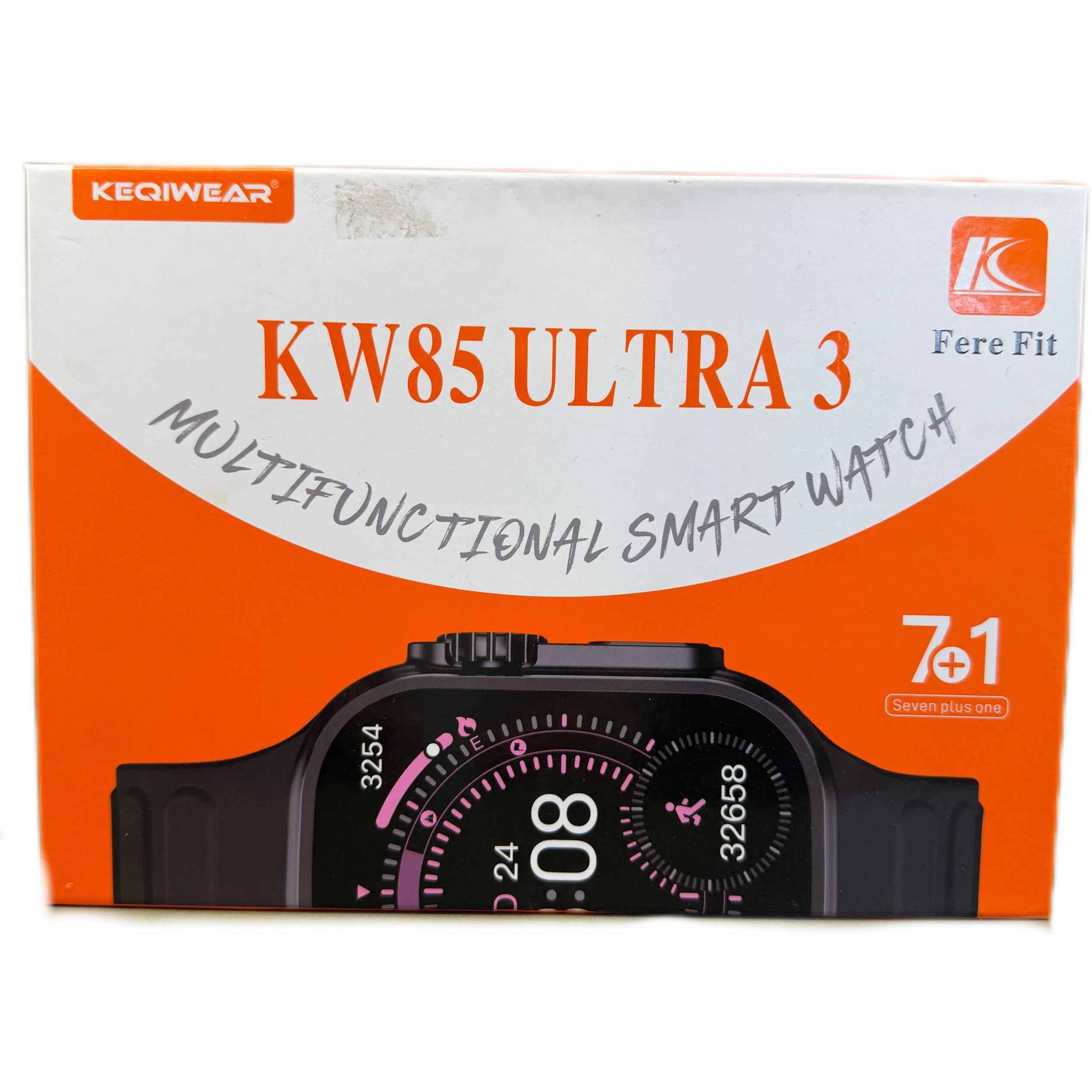 پک ساعت هوشمند KW85 ULTRA3 با 7 بند سیلیکونی
